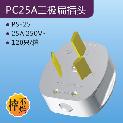 PC25A Tripole Flat Plug